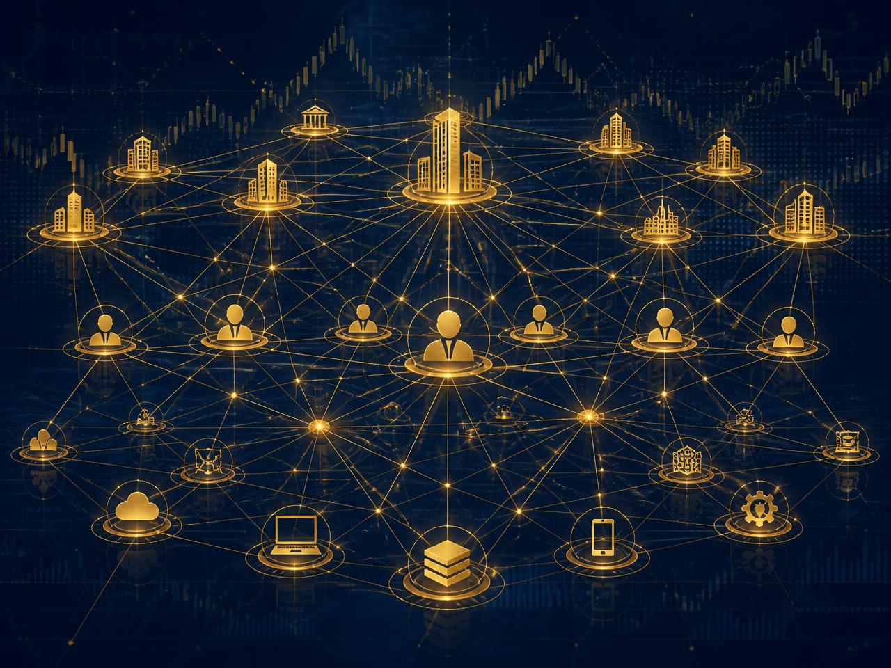 Malha tecnológica conectando negócios, clientes e plataformas